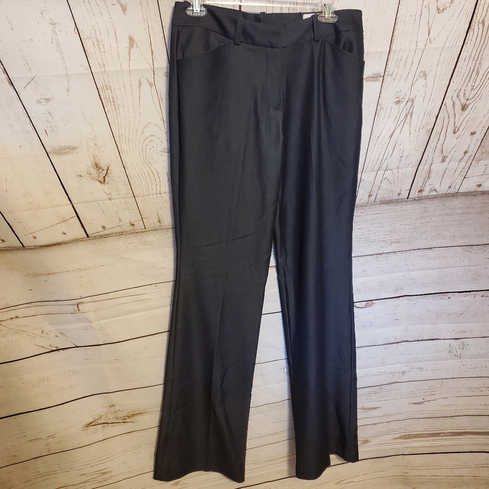 Worthington women's modern fit trouser leg slacks dark blue 6T